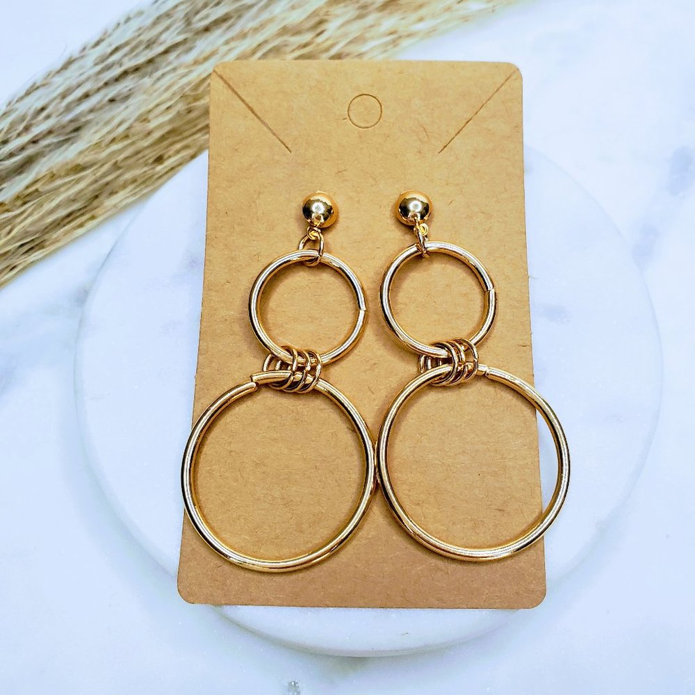 5 for $25 Gold Color Geometric Statement Earrings - Picture 2 of 8